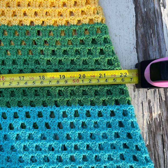 Crochet Rainbow Cover-Up Dress (Size Large) - Picture 8 of 10